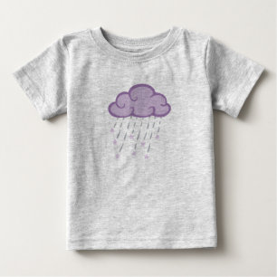 Camiseta De Bebé Los Cursos Púrpuros Llueven Nube Con Estrellas Caí