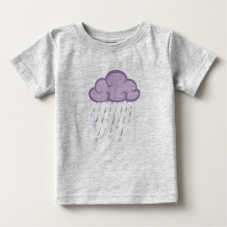 Camiseta De Bebé Los Cursos Púrpuros Llueven Nube Con Estrellas Caí