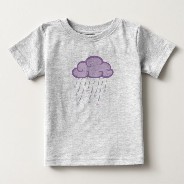 Camiseta De Bebé Los Cursos Púrpuros Llueven Nube Con Estrellas Caí (Anverso)