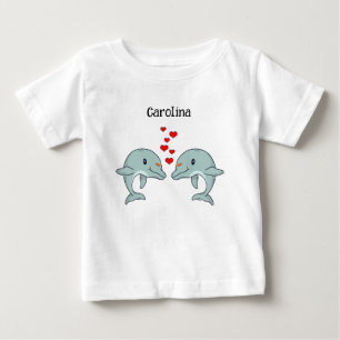 Camiseta De Bebé Los delfines, totalmente lindos, se aman unos a ot
