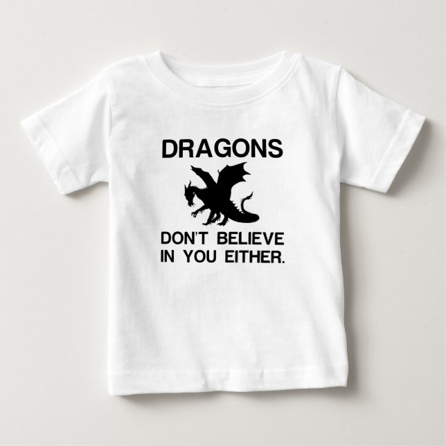 CAMISETA DE BEBÉ LOS DRAGONES TAMPOCO CREEN EN TI (Anverso)