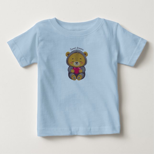 Camiseta De Bebé Los dulces sueños de Teddy (Anverso)