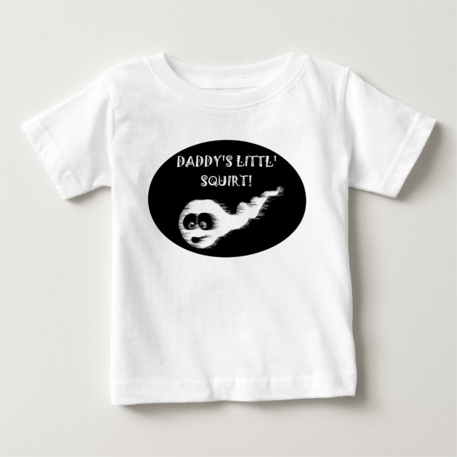 CAMISETA DE BEBÉ ¡LOS LITTL DEL PAPÁ ARROJAN A CHORROS! (Anverso)
