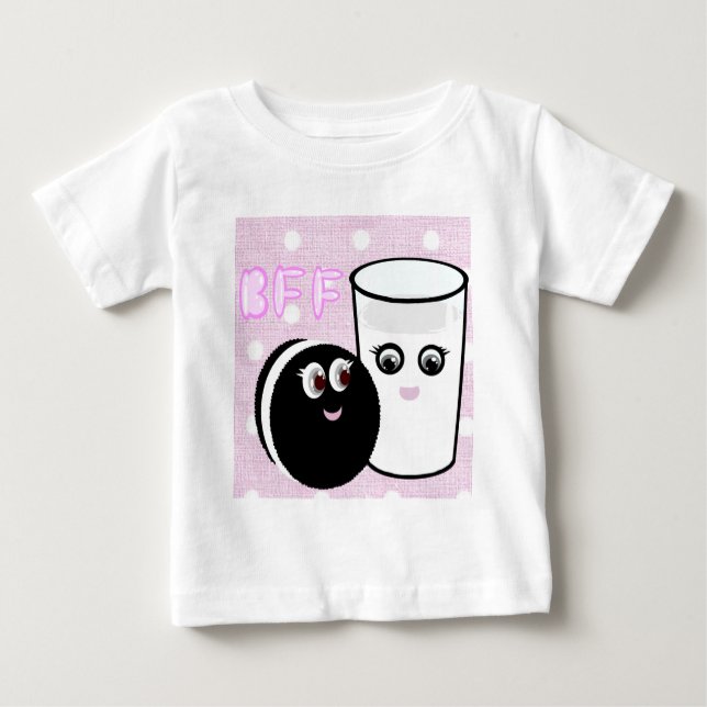 Camiseta De Bebé Los mejores amigos de Kawaii para siempre leche y  (Anverso)