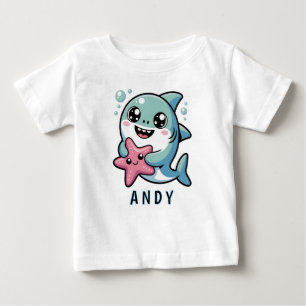 Camiseta De Bebé Los mejores amigos de Kawaii Shark y Starfish