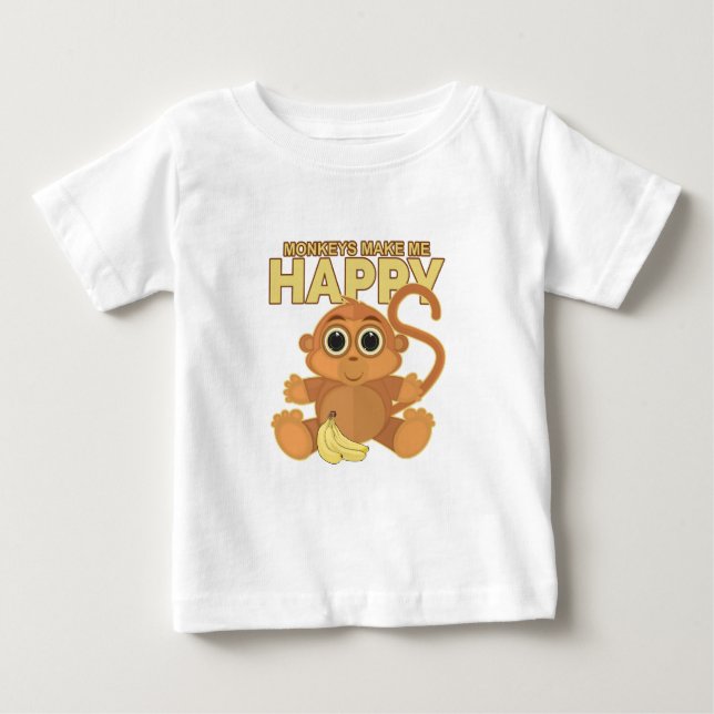 Camiseta De Bebé Los monos me hacen feliz (Anverso)