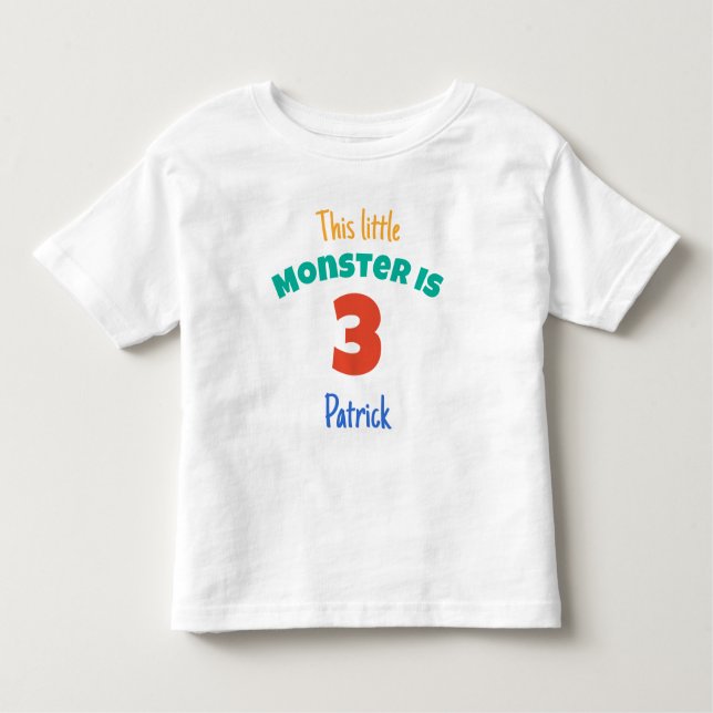 Camiseta De Bebé Los monstruos Cumpleaños Este Pequeño Monstruo Aña (Anverso)