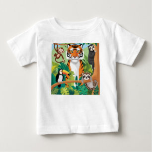 Camiseta De Bebé Los niños adoran a los animales jungla pájaro mono