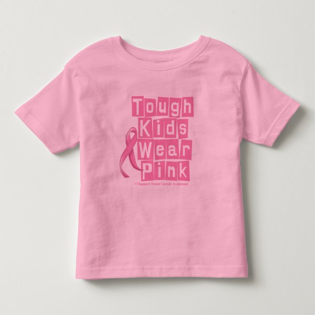 Camiseta De Bebé Los niños duros del cáncer de pecho llevan rosa (Anverso)