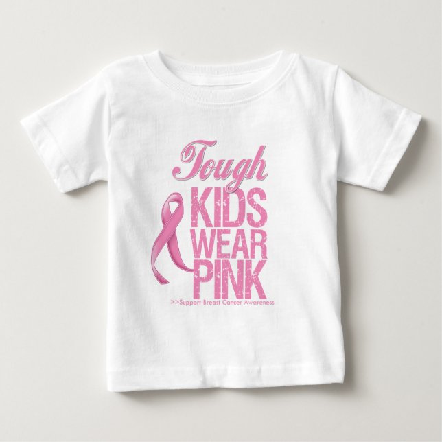 Camiseta De Bebé Los niños duros llevan al cáncer de pecho fresco (Anverso)