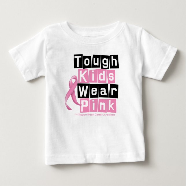Camiseta De Bebé Los niños duros llevan el rosa para la conciencia (Anverso)