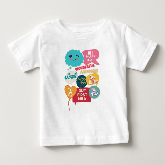 Camiseta De Bebé Los niños en Guay cutan graciosas palabras de moti (Anverso)