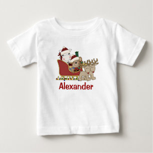 Camiseta De Bebé Los niños personalizaron el trineo de Santa del