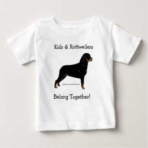 Camiseta De Bebé ¡Los niños y los rottweilers están juntos!