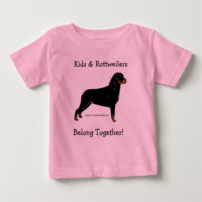 Camiseta De Bebé ¡Los niños y los rottweilers pertenecen juntos! (Anverso)