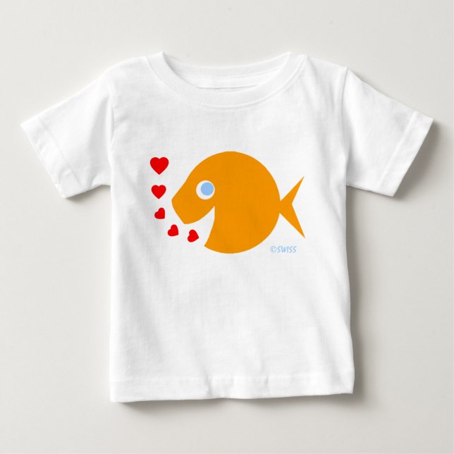 Camiseta De Bebé Los ojos azules, bebés, Personalizados de peces de (Anverso)