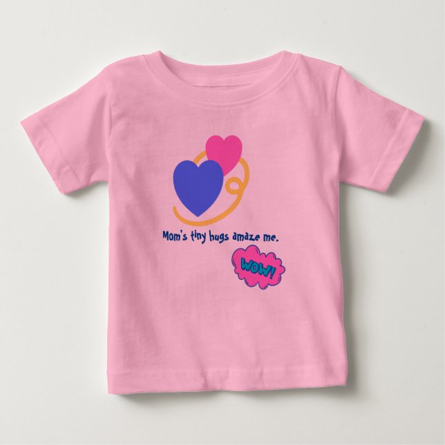 Camiseta De Bebé Los pequeños abrazos de mamá me asombran el gris v (Anverso)
