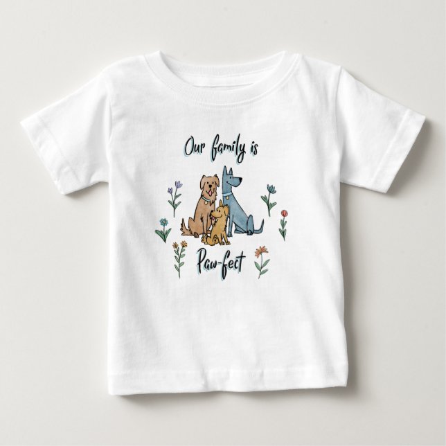 Camiseta De Bebé Los perros en el jardín IV el | nuestra familia (Anverso)