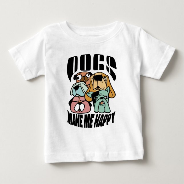 Camiseta De Bebé Los Perros Me Hacen Feliz (Anverso)