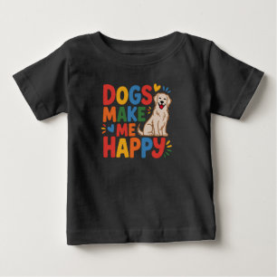 Camiseta De Bebé Los Perros Me Hacen Feliz Cita Inspiradora de Amo