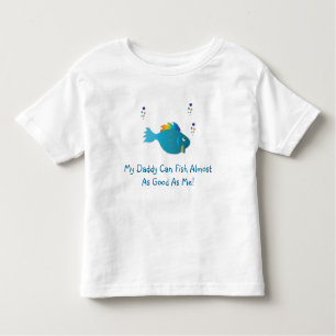 Camiseta De Bebé los pescados de arco iris azules, mi papá pueden