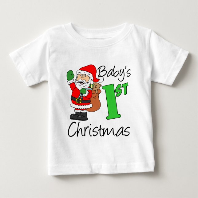 Camiseta De Bebé Los primeros Navidades del bebé (Anverso)
