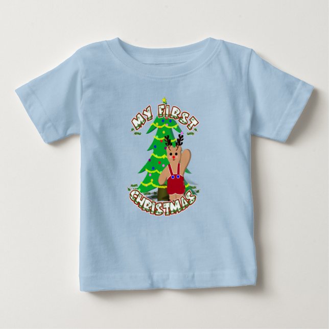 Camiseta De Bebé Los primeros Navidades del bebé (Anverso)