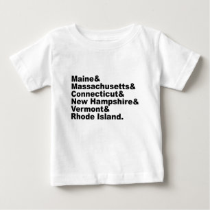 Camiseta De Bebé Los seis estados del noreste que conforman Nueva I