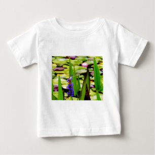 Camiseta De Bebé Loto de la libélula y flor púrpura