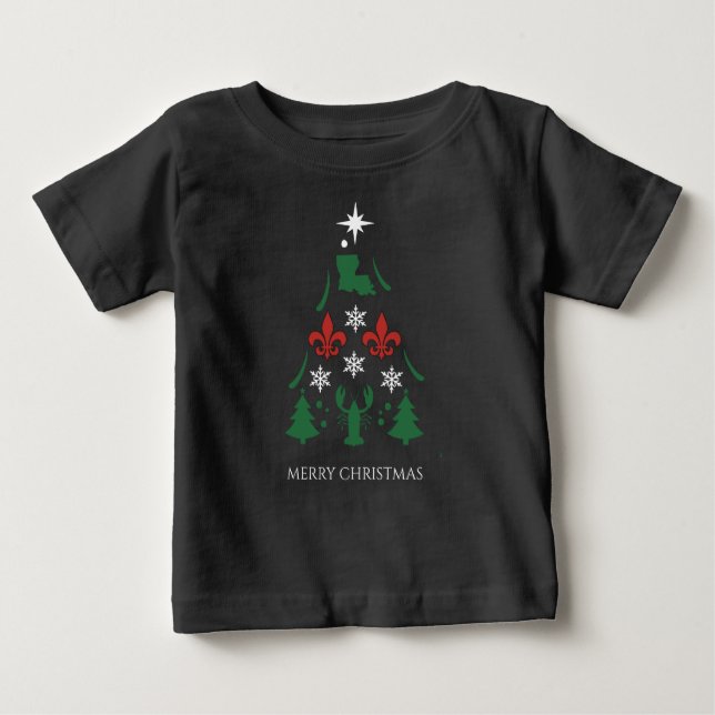 Camiseta De Bebé Louisiana Navidades Holiday Cajun Shirt (Anverso)