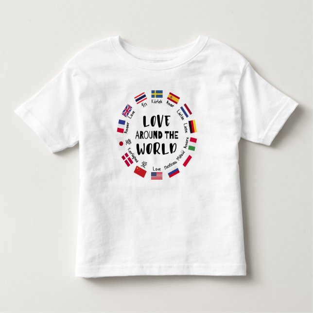Camiseta De Bebé Love Around the World Languages  (Anverso)
