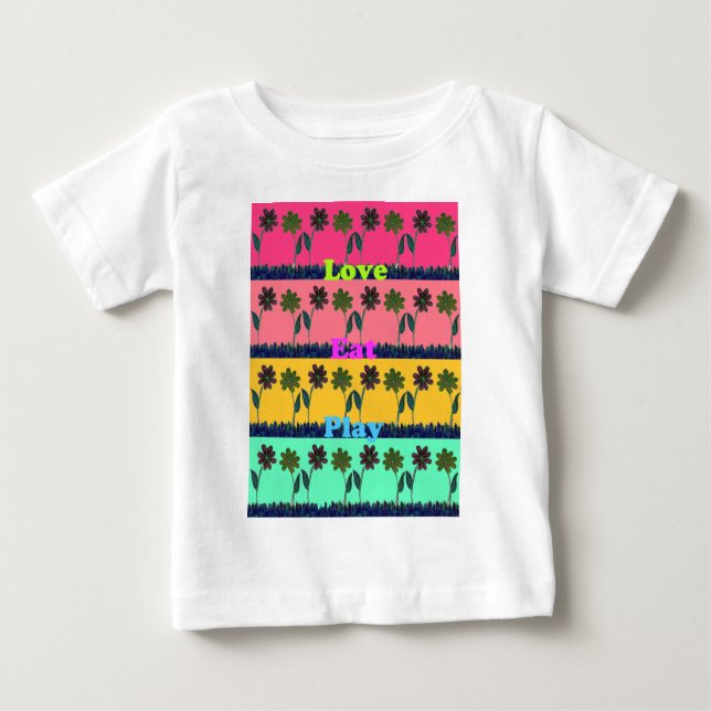 Camiseta De Bebé Love Eat Play Art Print (Anverso)