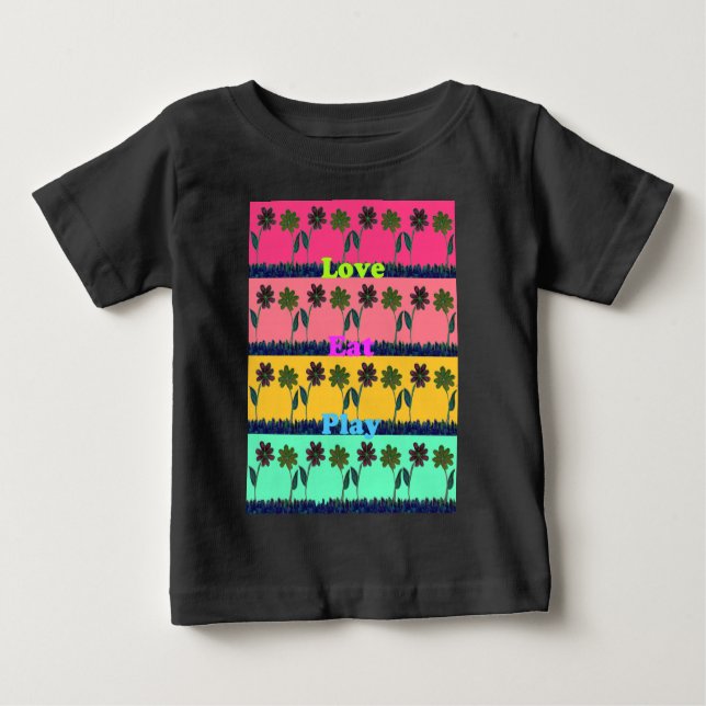 Camiseta De Bebé Love Eat Play Art Print (Anverso)