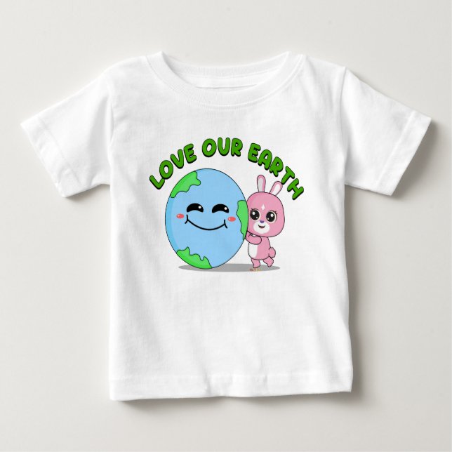 Camiseta De Bebé Love Our Earth: Animal Frienz for Kids (Anverso)