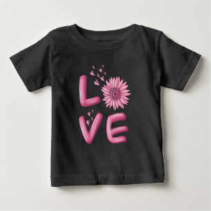 Camiseta De Bebé Love Pink Sunflower Baby T-Shirt