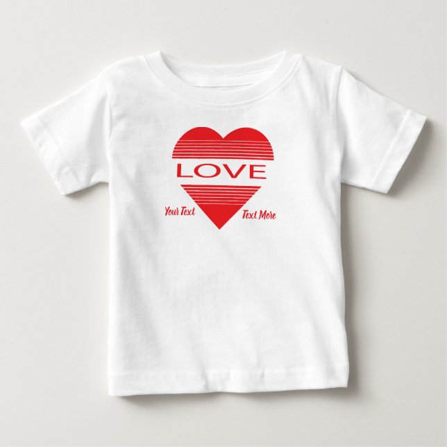 Camiseta De Bebé Love & Romance Concept Design with Heart Elements (Anverso)