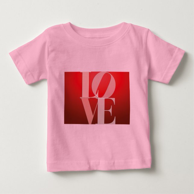 Camiseta De Bebé Love Romance Red Pink (Anverso)