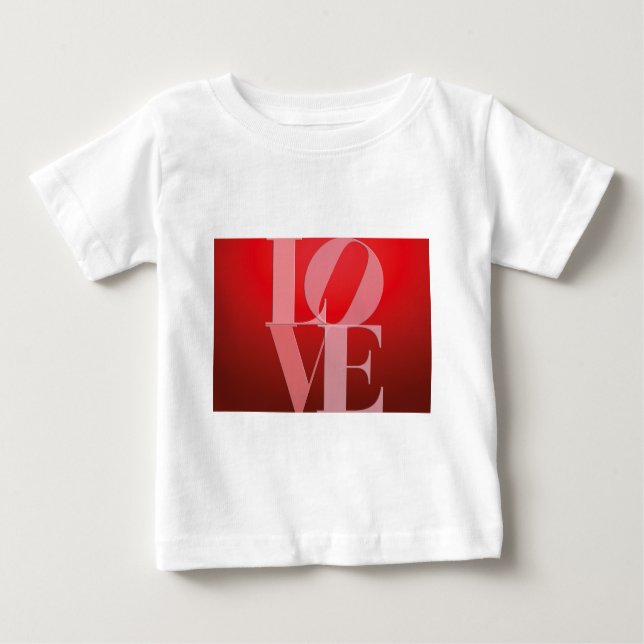 Camiseta De Bebé Love Romance Red Pink (Anverso)