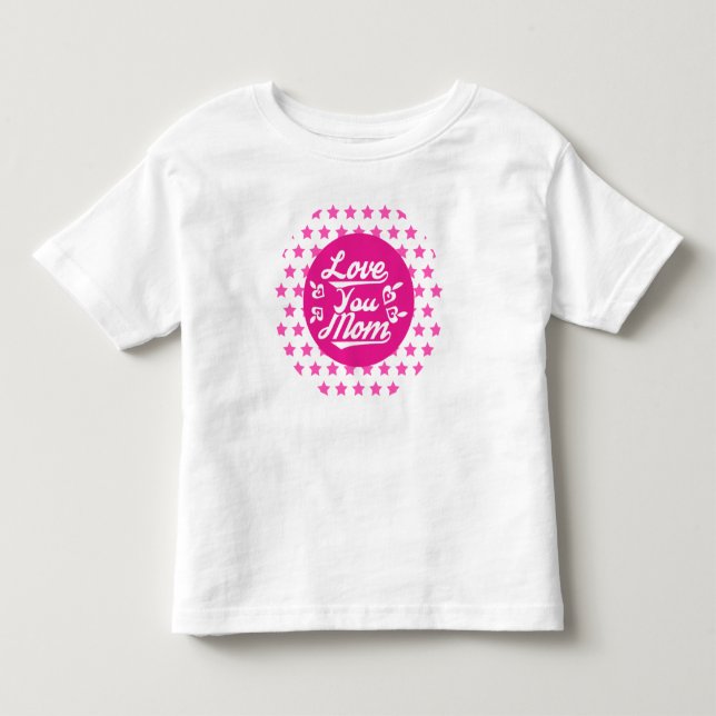 Camiseta De Bebé Love You Mom - Mother's Day Circle Design-11096 (Anverso)