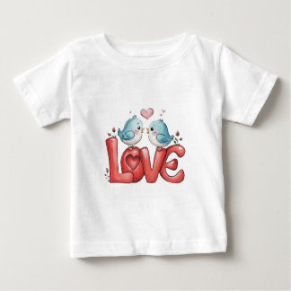 Camiseta De Bebé Lovebirds A Little Love Two Hearts, One Song Love