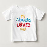 Camiseta De Bebé LOVESMEabuela<br><div class="desc">Mi Abuela me ama camisetas,  tarjetas,  pegatinas,  bolsas de pantalones y más con colorido rojo,  amarillo y azul texto y diseño del corazón. Esta Abuela me ama ropa y artículos de regalo hará que tu abuela sonría!</div>