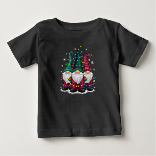 Camiseta De Bebé Luces Navideñas de Tres Gnomos Temporada Navideña