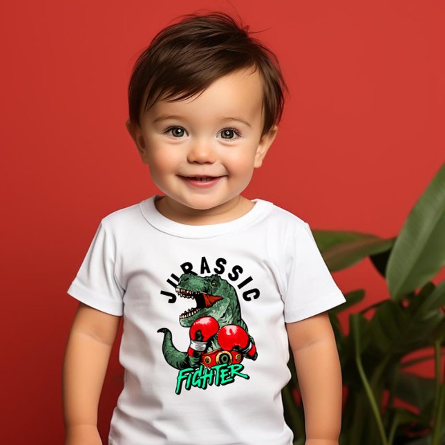 Camiseta De Bebé Luchador de Boxeo Jurásico T-Rex Niño  (Subido por el creador)