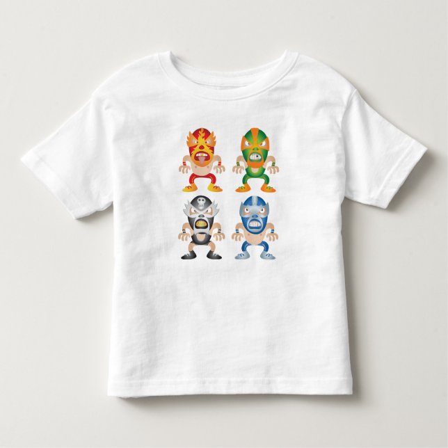 Camiseta De Bebé Luchadores del mexicano del dibujo animado (Anverso)