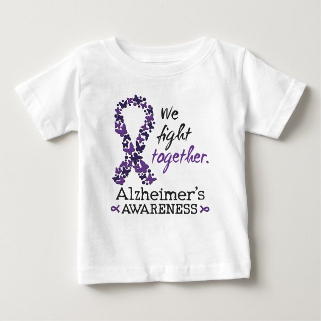 Camiseta De Bebé Luchamos juntos - Conciencia sobre el Alzheimer (Anverso)