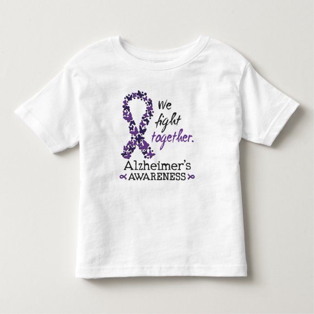 Camiseta De Bebé Luchamos juntos - Conciencia sobre el Alzheimer (Anverso)