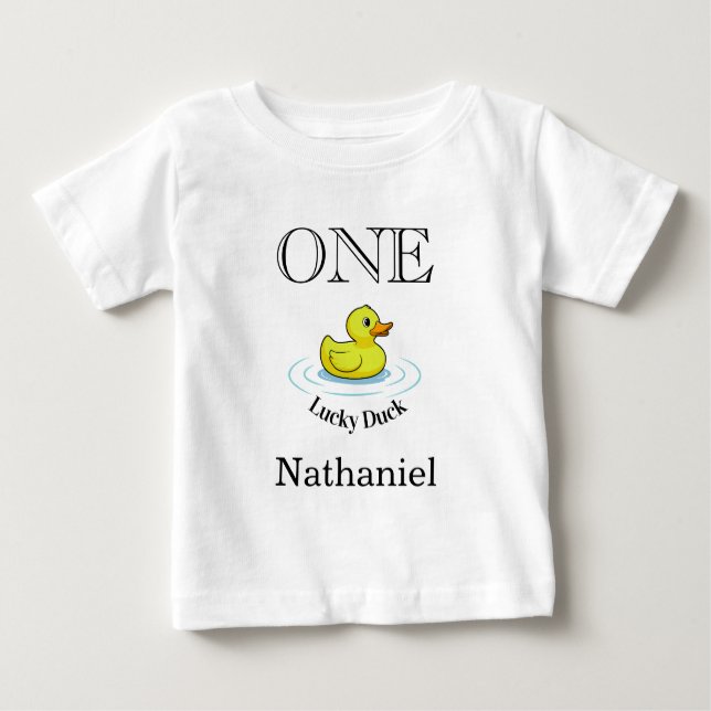 Camiseta De Bebé Luck Duck T-Shirt 1st Birthday Outfit (Anverso)