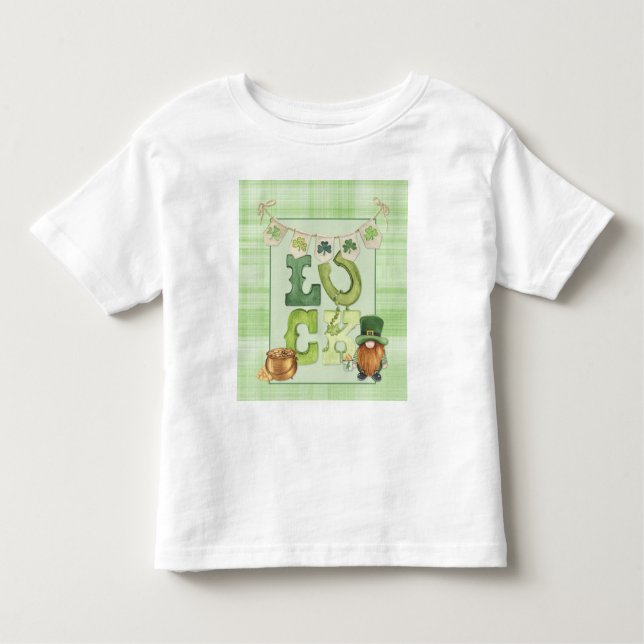 Camiseta De Bebé Luck irlandés St Patrick's Day Gnome Shamrock Gree (Anverso)