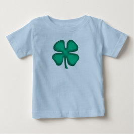 Camiseta De Bebé Lucky 4 Leaf Irish Clover azul bebé camiseta