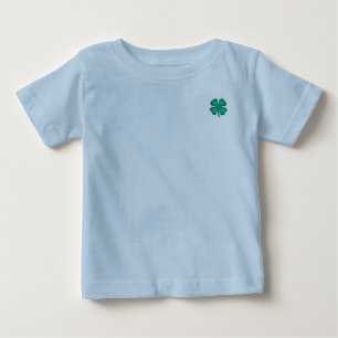 Camiseta De Bebé Lucky 4 Leaf Irish Clover azul bebé camiseta